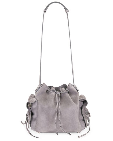 Multipocket Bucket Suede Bag
