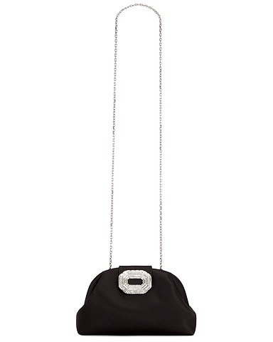 Camelia Satin Bag In Black & Silver