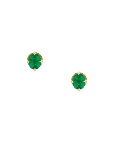 Oval Emerald Stud Earrings