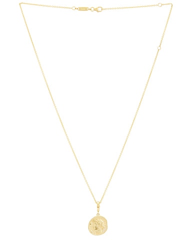 Goddess Small Diamond Coin Necklace