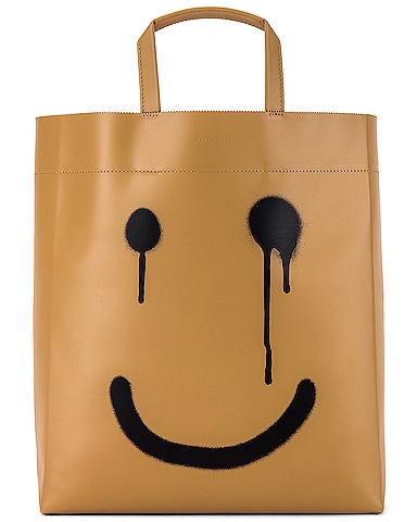 Happy Printed Market Tote Bag