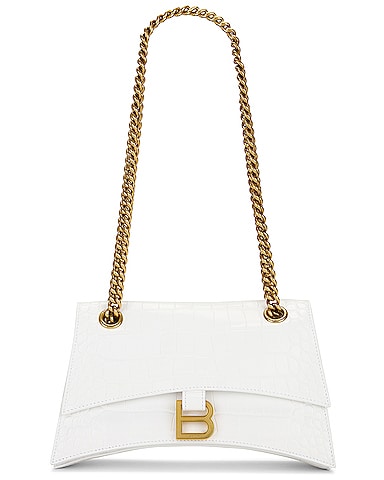 Small Crush Chain Bag In Optic White