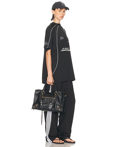 Le City Medium Croc Embossed Bag