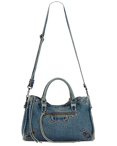 Le City Medium Washed Denim Bag