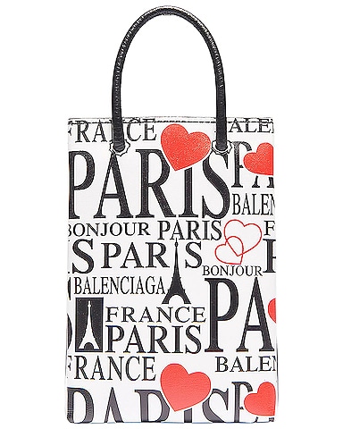 Paris Bonjour Shopping Phone on Strap Bag