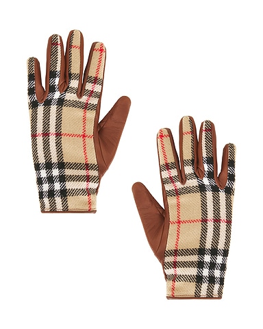 Wool Check Gloves