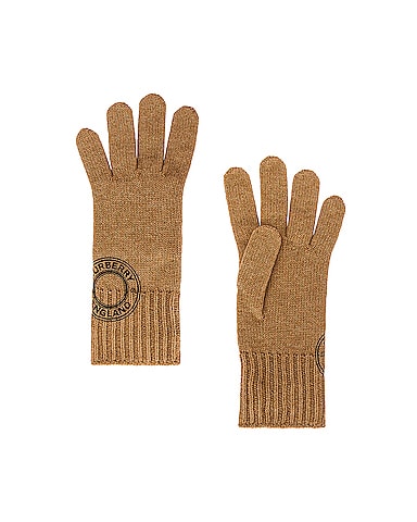 Graphic Logo Cashmere Gloves