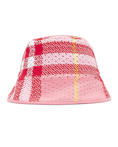 Knitted Check Bucket Hat