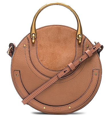 Small Pixie Shiny Goatskin, Calfskin & Suede Double Handle Bag