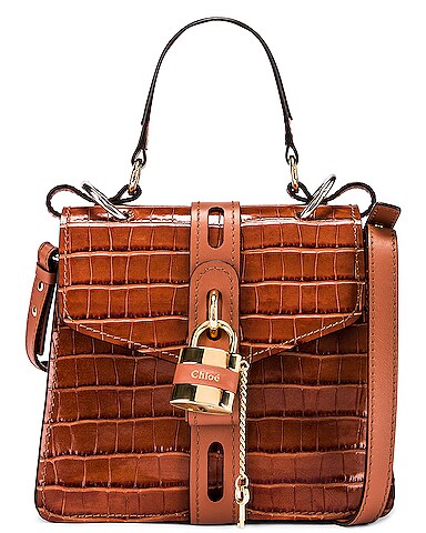 Small Aby Embossed Croc Day Bag
