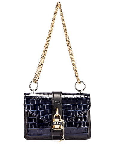 Aby Embossed Croc Chain Shoulder Bag