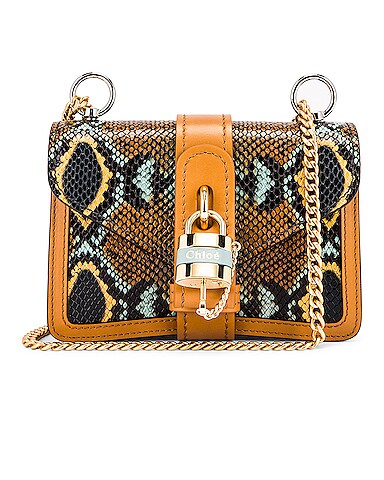 Mini Aby Chain Embossed Python Shoulder Bag