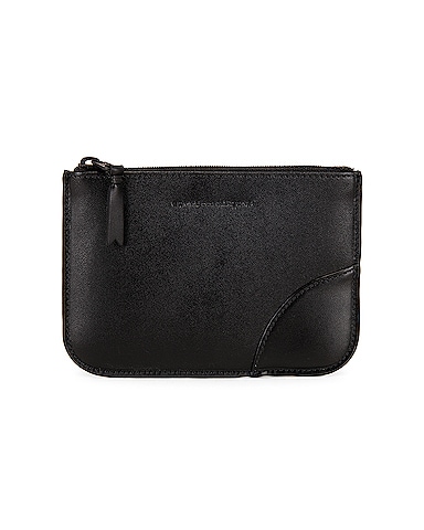 Very Black Leather Zip Wallet