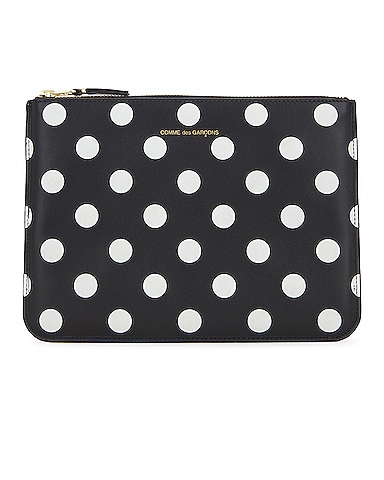 Dots Printed Leather Pouch