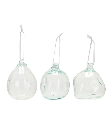 Set of 3 Recycled Glass Ornaments