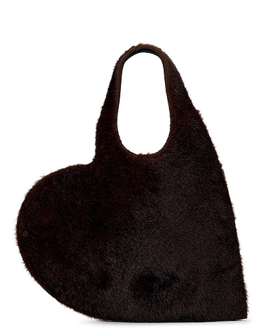 Faux Fur Heart Tote Bag