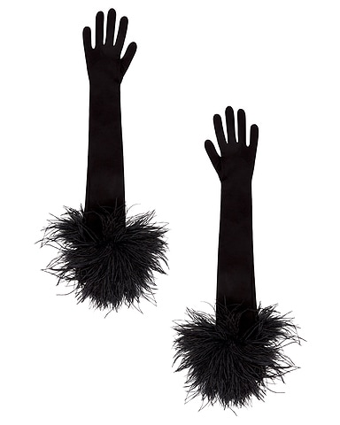 Feather Long Gloves