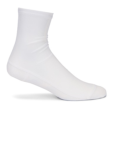 Solid White Mesh Socks