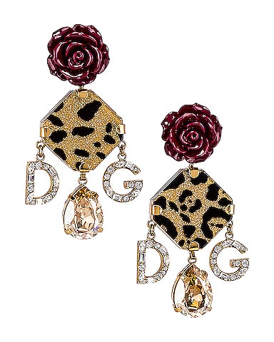 Leo & Roses Crystal Logo Earrings
