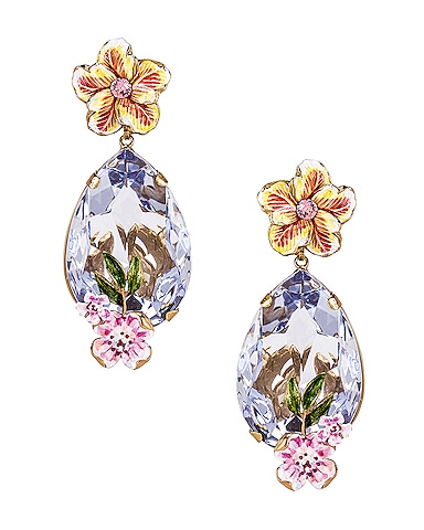 Flower & Crystal Earrings