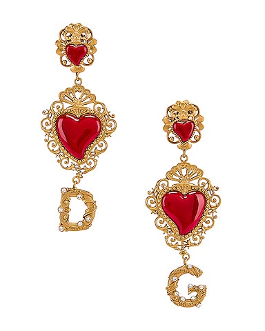 Double Hearts Logo Earrings