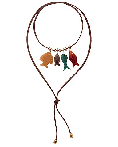 Fish Charm Wrap Necklace