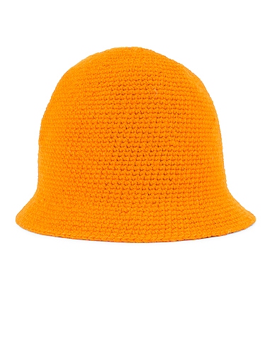 Crochet Bucket Hat in Mandarin