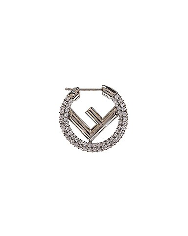Mini Crystal Logo Hoop Single Earring