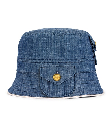 Chanel Denim Coco Mark Bucket Hat