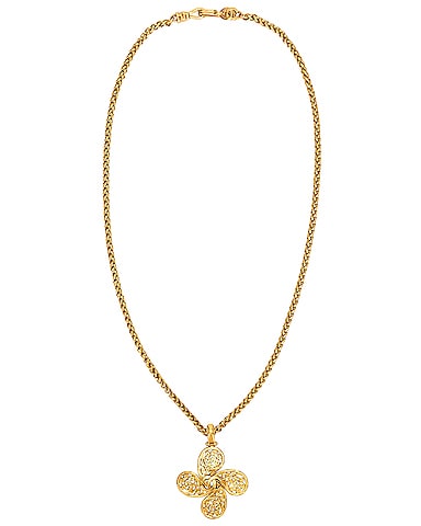 Chanel CC Swirl Cross Necklace