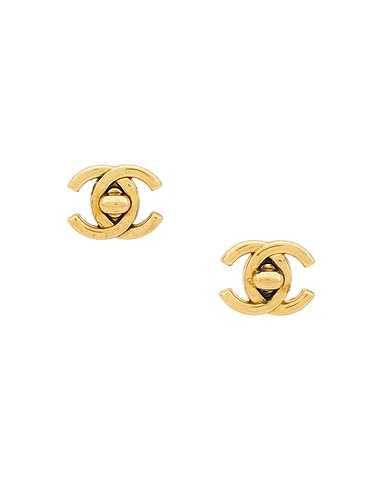Chanel 1996 CC Turnlock Clip-On Earrings