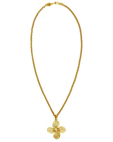 Chanel 1995 CC Swirl Cross Necklace