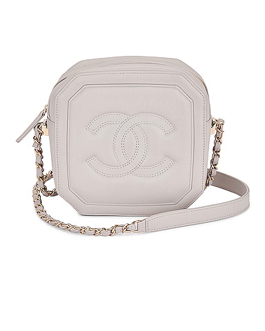 FWRD Renew Chanel 2020 Lambskin Mini CC Octagon Camera Bag in Grey