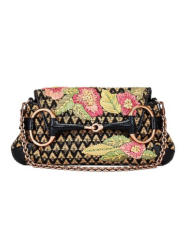 Gucci Floral Soho Horsebit Chain Clutch Bag