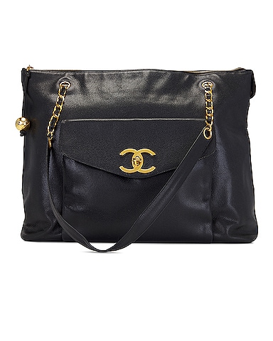Chanel Vintage Caviar Front Pocket Shoulder Bag
