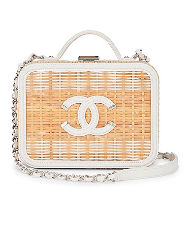 Chanel 2019 Raffia Rattan Filigree Vanity Bag