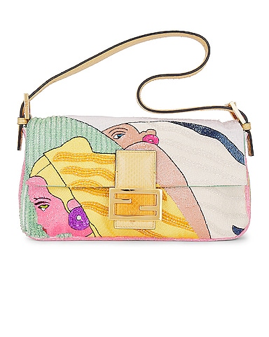Fendi 1997 Beaded Baguette Shoulder Bag