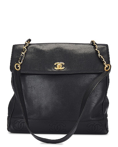 Chanel Caviar Triple CC Shopper Tote Bag
