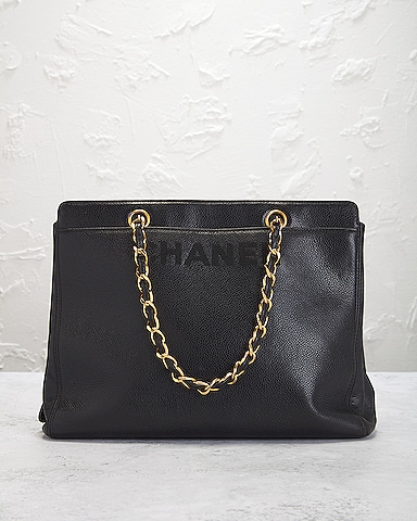Sold at Auction: Chanel Black Linen and Leather CC Logo Cut Out Tote