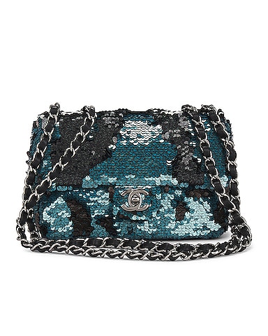 Chanel Sequin Turnlock Chain Flap Shoulder Bag