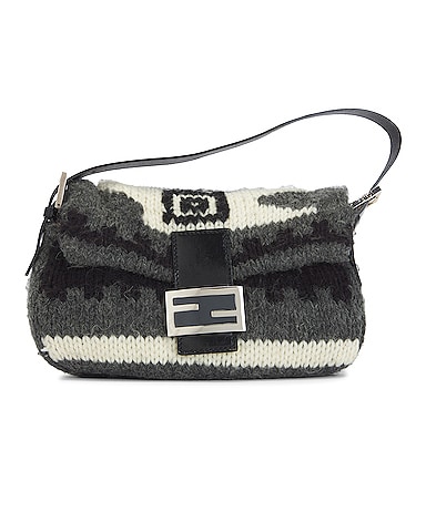 Fendi Mama Wool Baguette Shoulder Bag