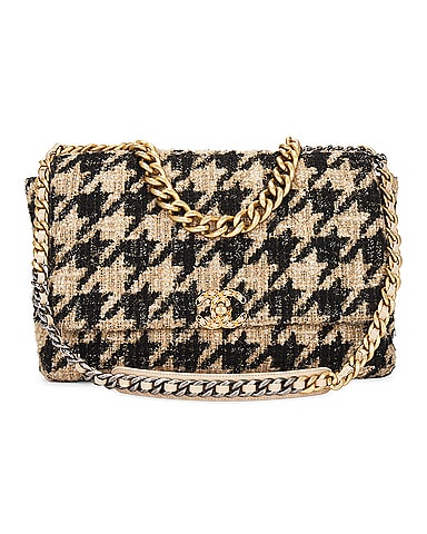 Chanel Houndstooth Tweed Maxi Flap Bag