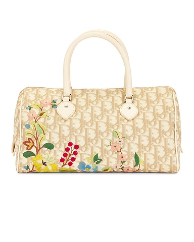 Dior Floral Embroidered Boston Bag