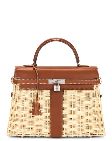 Hermes Wicker Kelly Picnic 35 Handbag