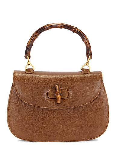 Gucci Bamboo Leather Turnlock Handbag