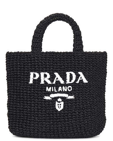 Prada Crocheted Raffia Tote Bag