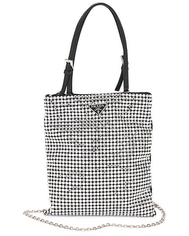 Prada Crystal Embellished Satin Tote Bag