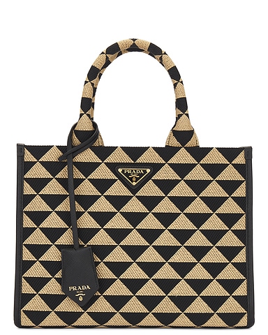 Prada Symbole Embroidered Tote Bag