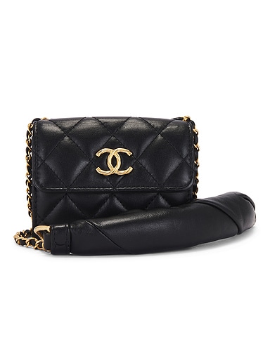 Chanel Lambskin Card Holder On Chain