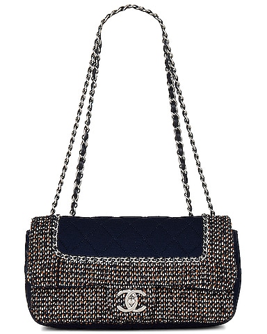 Chanel Quilted Tweed Flap Chain Shoulder Bag